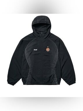 PALACE PRO TEAM HOODED SHELL JACKET BLACK FW25 Logo Warm Up Men's Size Large